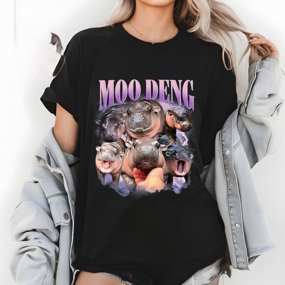 Genias Other - Funny Moo-Deng Baby Pygmy Hippo Cute Zoo For Family T-Shirt